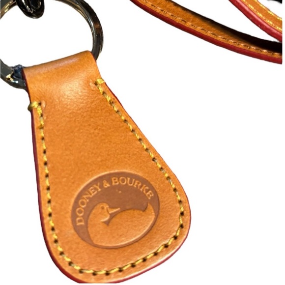 Dooney & Bourke Set: Teal Blue & Tan Leather Satchel with Zipper Pouch - EUC - Picture 6 of 8